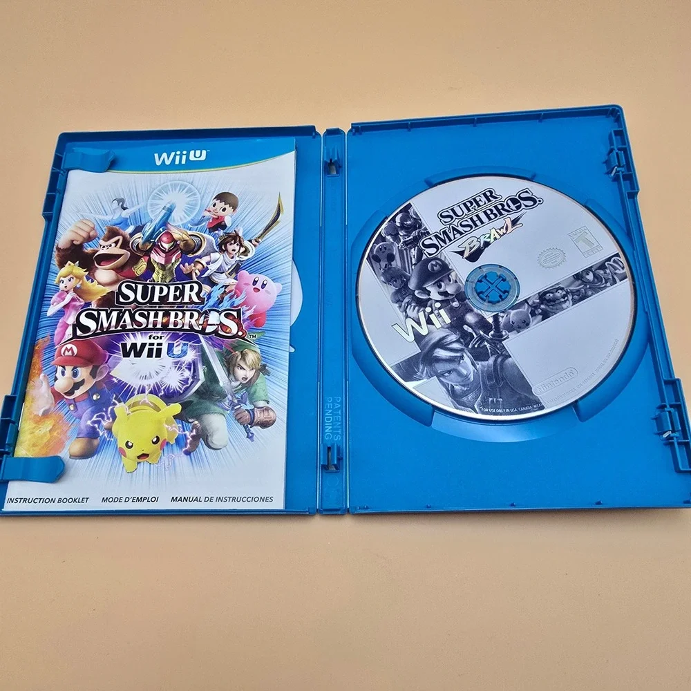 Nintendo Wii U Game Lot New Super Mario Bros U and Super Smash Bros Brawl Wii
